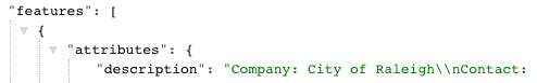 resulting JSON in feature layer